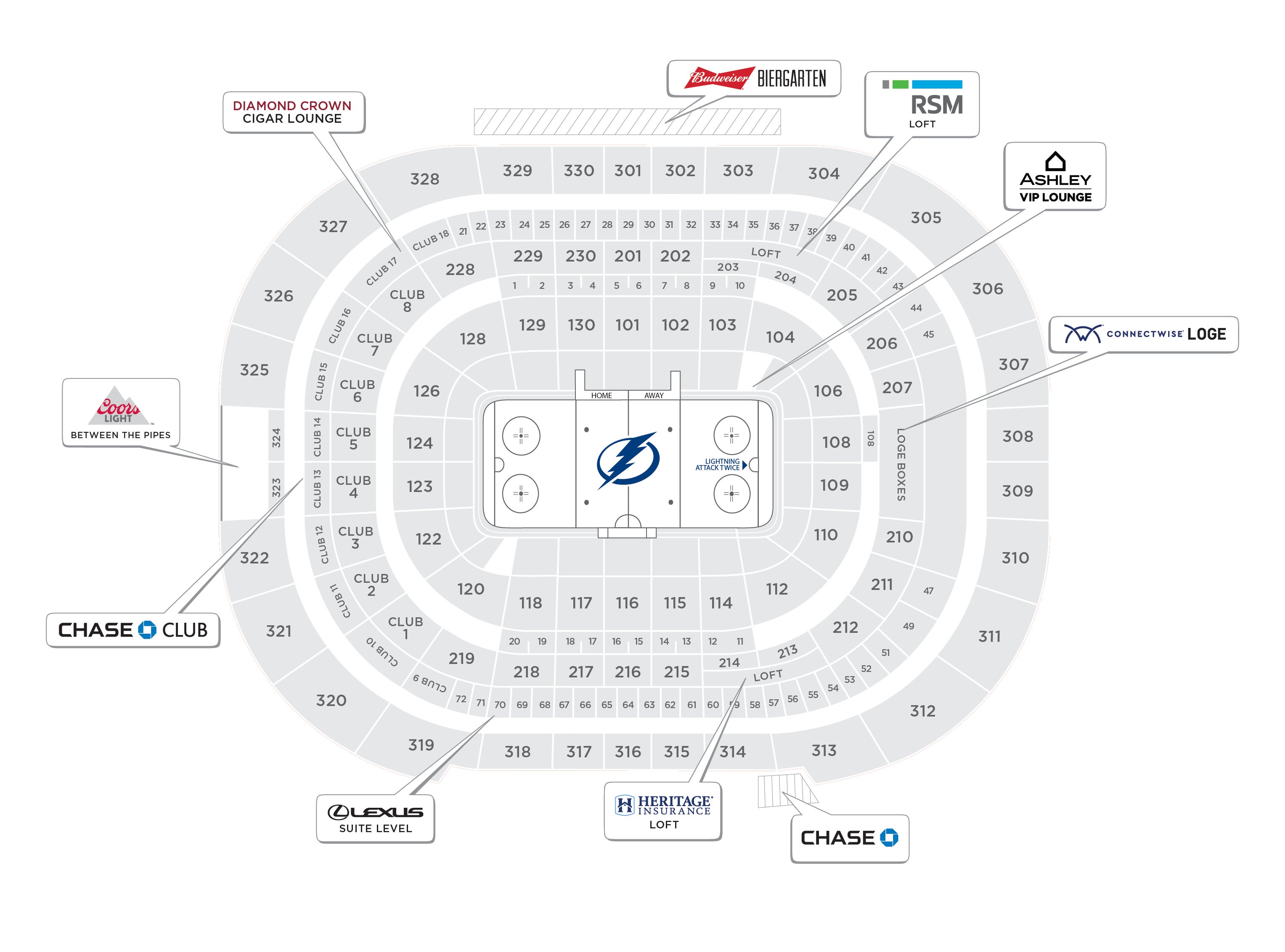 Amalie Arena, section 128, home of Tampa Bay Lightning, Tampa Bay Storm,  Tampa Breeze, page 1
